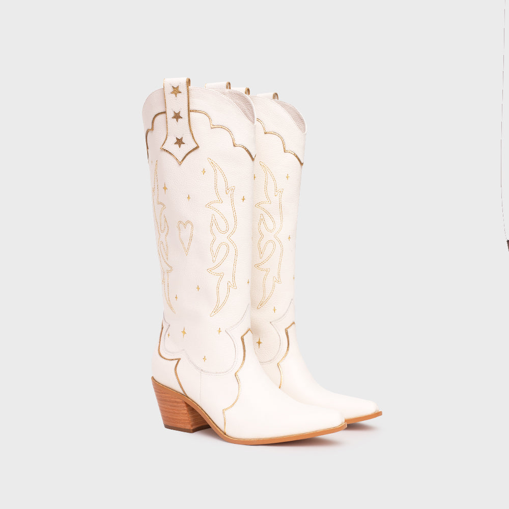 LUCKY SPARKLES IVORY BOOT