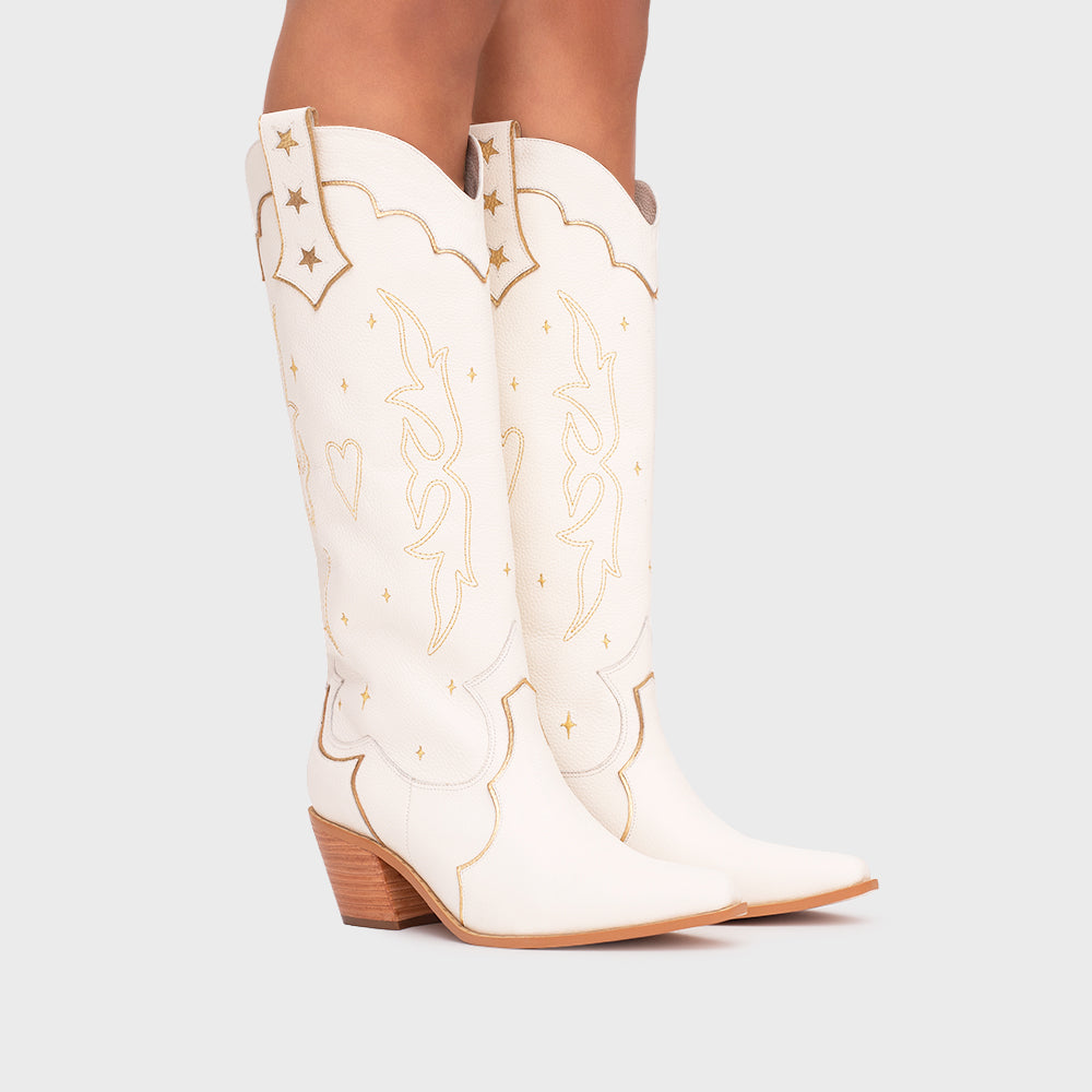 LUCKY SPARKLES IVORY BOOT