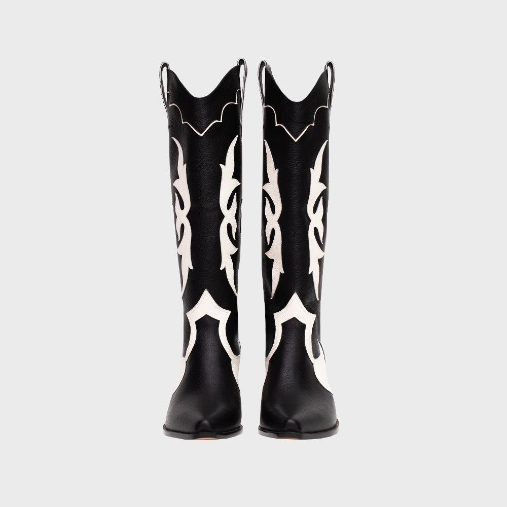 LUCKY HEARTS BLACK BONE BOOT