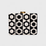Load image into Gallery viewer, TAMMY FLOWERS BLACK BONE CLUTCH
