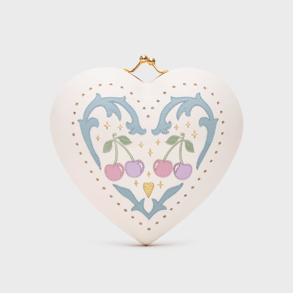 LUCKY CHERRIES HEART CLUTCH