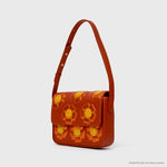 Load image into Gallery viewer, FLAP BAG SMILEY FLOWERS MARRÓN

