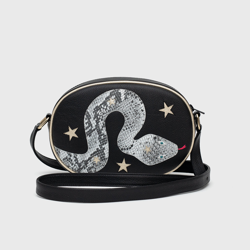 ANACONDA MAXI OVAL BAG BLACK