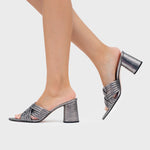 Load image into Gallery viewer, ALESSIA PUMP BLACK PLATINUM
