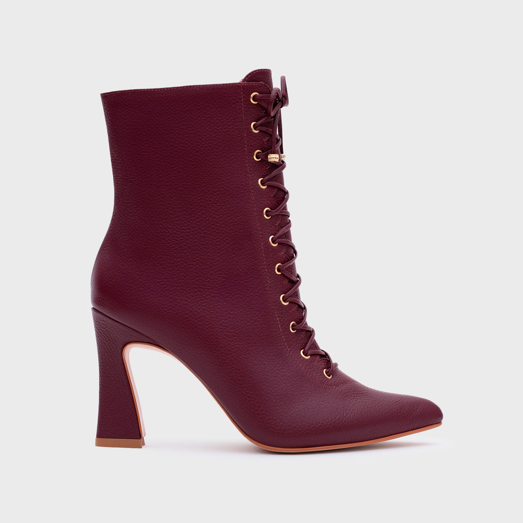 AMARA BURGUNDY ANKLE BOOT