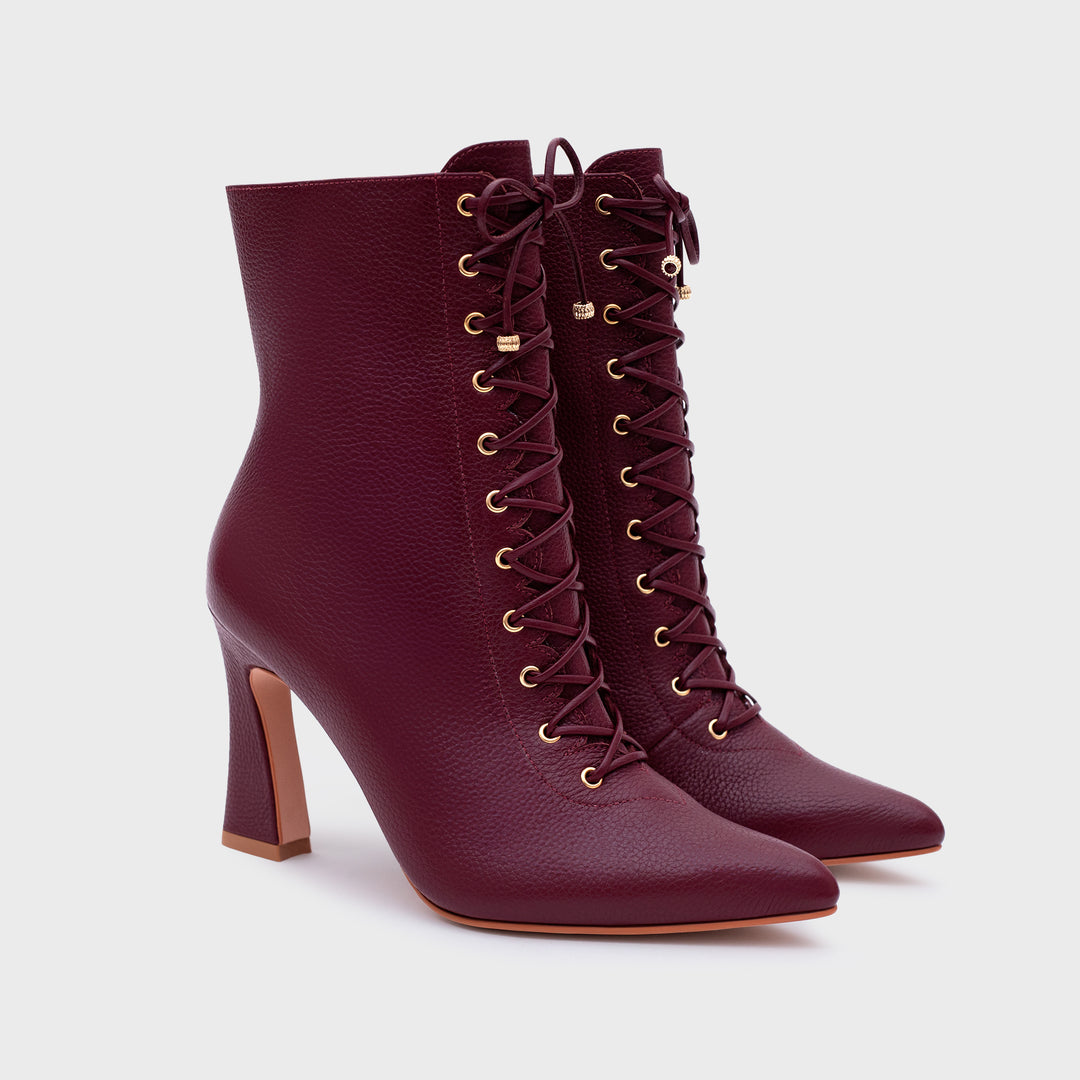 AMARA BURGUNDY ANKLE BOOT
