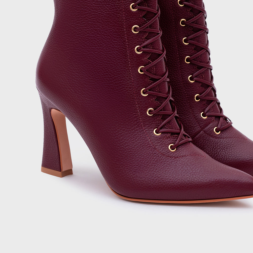 AMARA BURGUNDY ANKLE BOOT