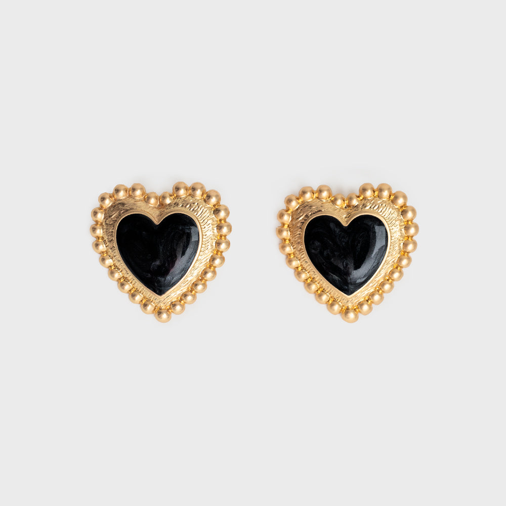 HEART EARRING REMEDIOS BLACK