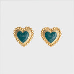 Load image into Gallery viewer, HEART EARRING REMEDIOS GREEN
