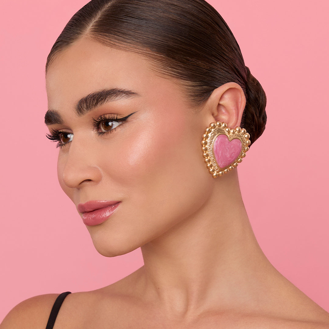 REMEDIOS HEART EARRING PINK – Butrich Worldwide