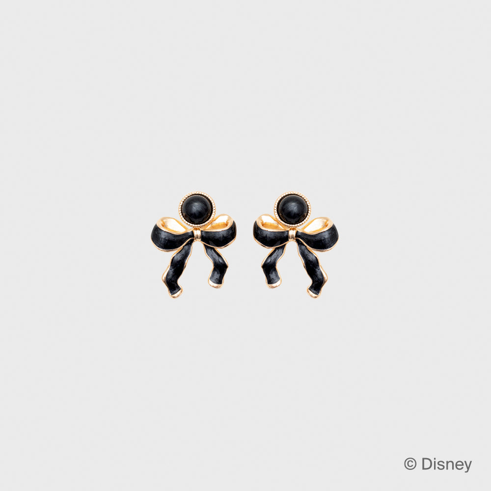 MARIE BLACK BOW PIN EARRING