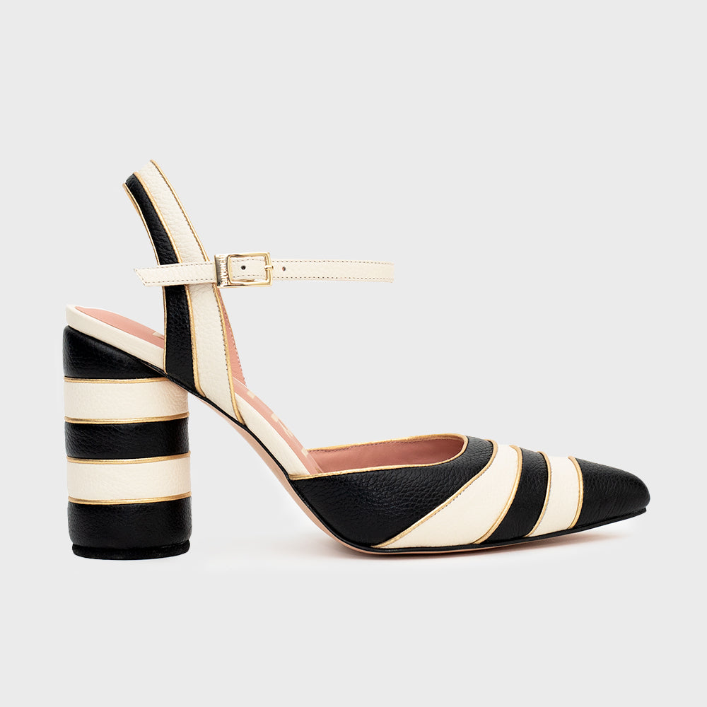 AUDREY PUMP HUESO NEGRO