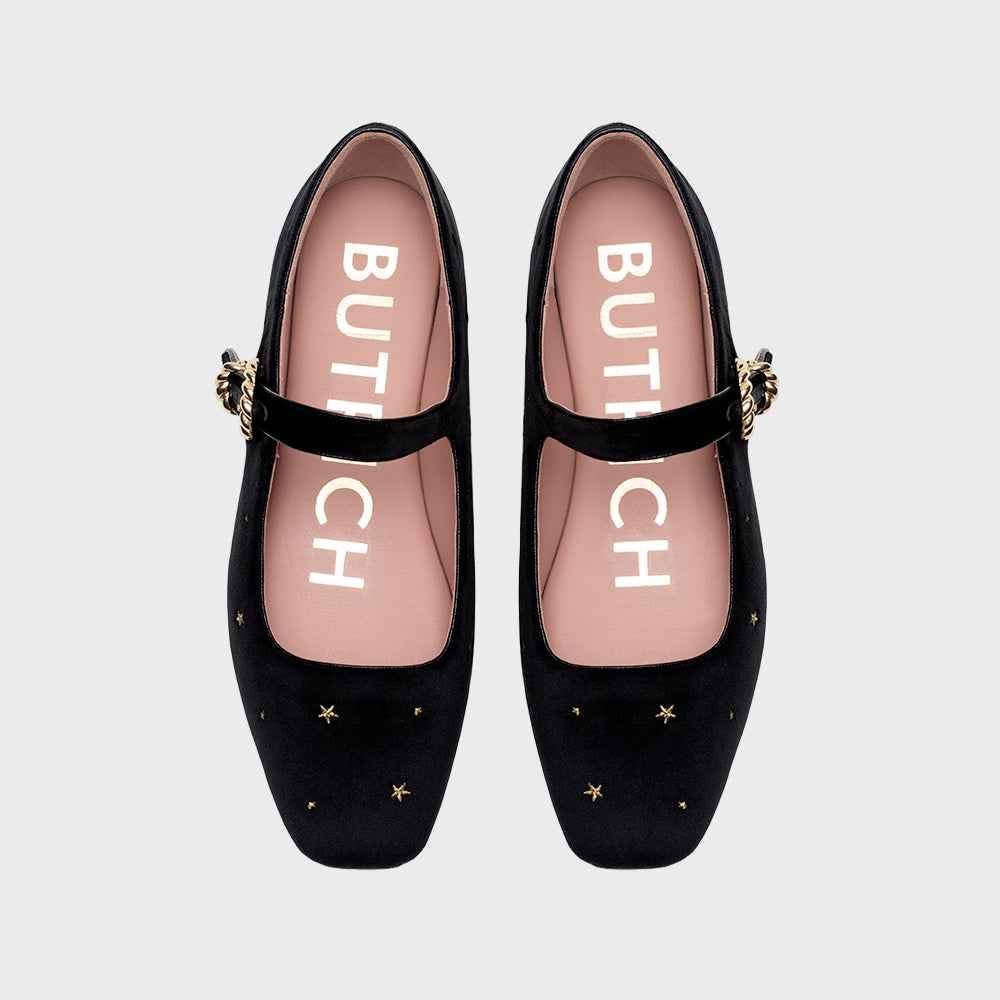 AURELIA FLAT STARS NEGRO