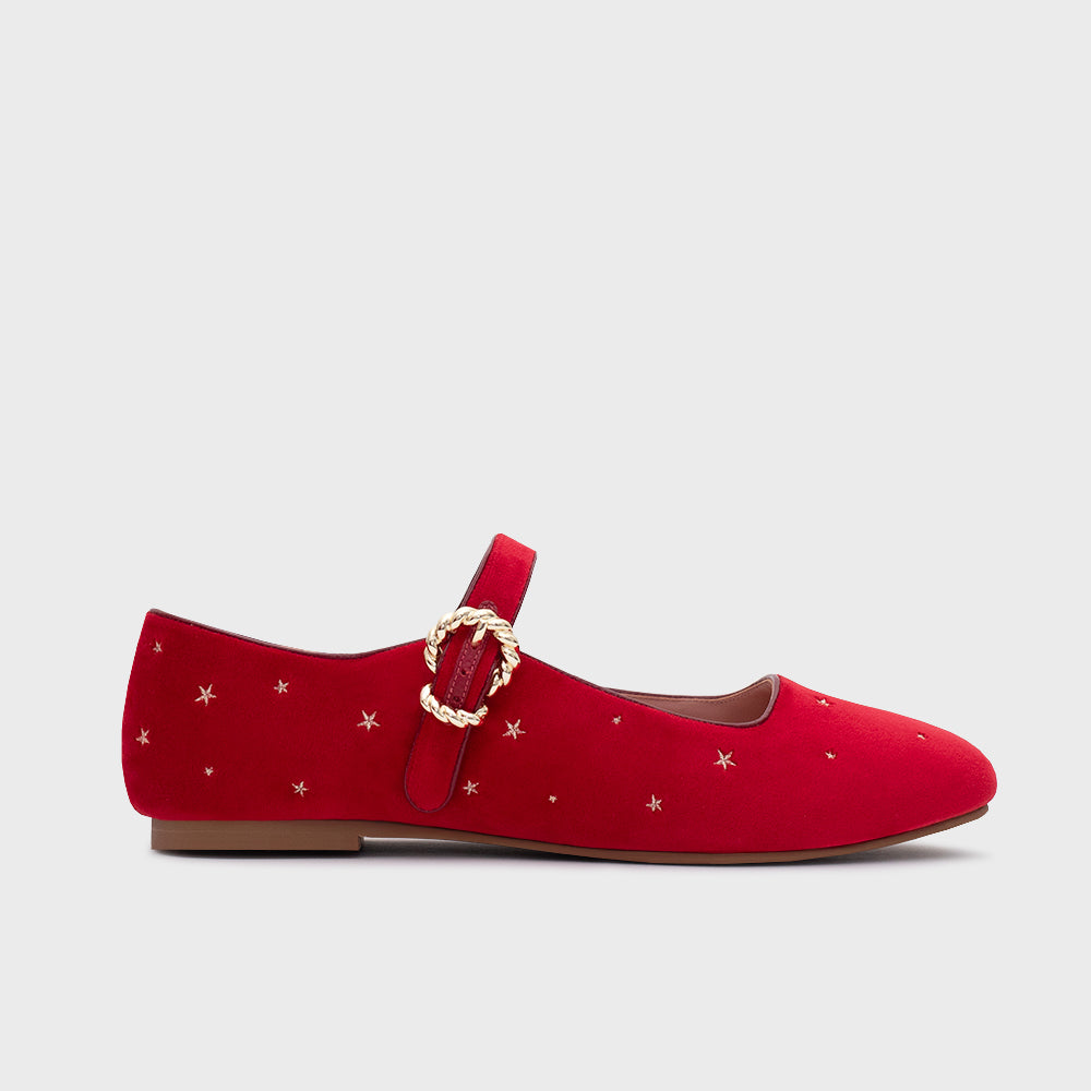 AURELIA FLAT STARS ROJO