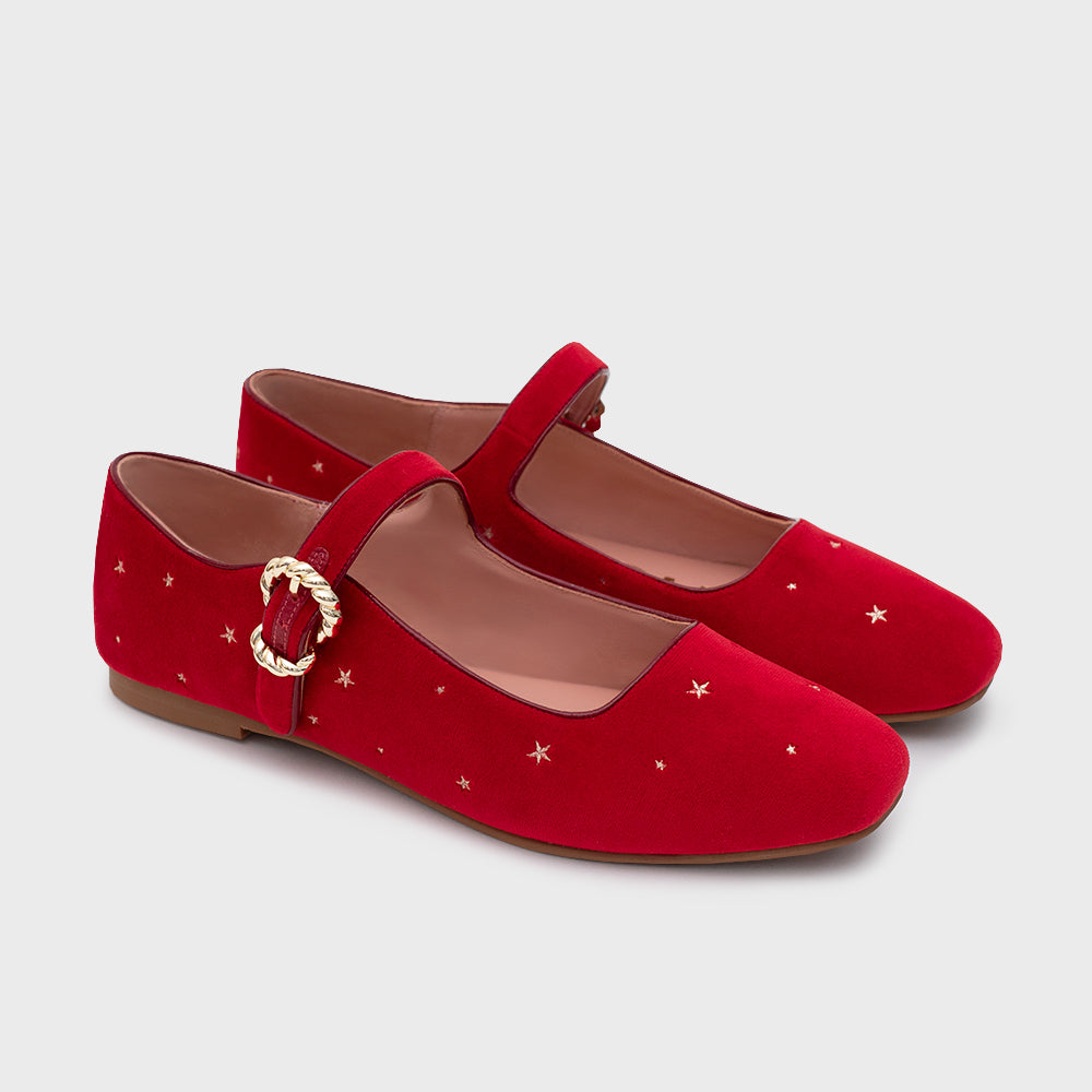 AURELIA FLAT STARS ROJO