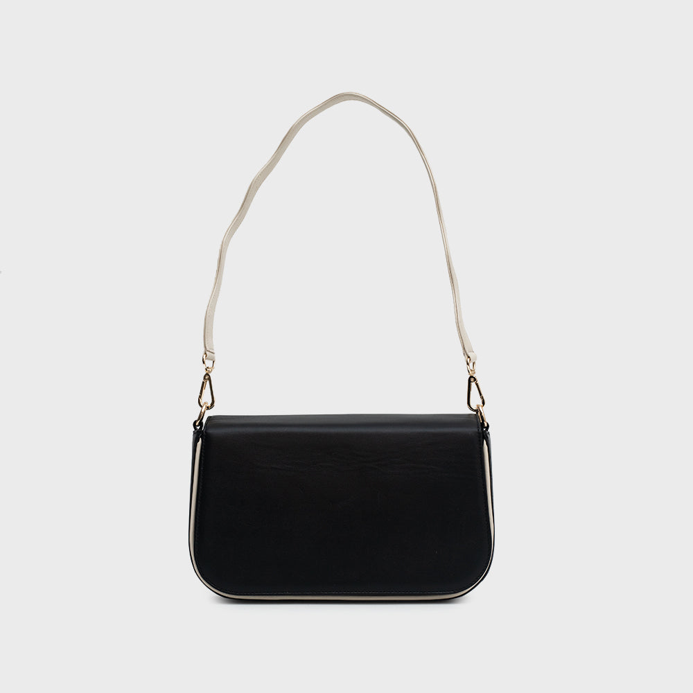 AYLA BAGUETTE BAG HUESO NEGRO