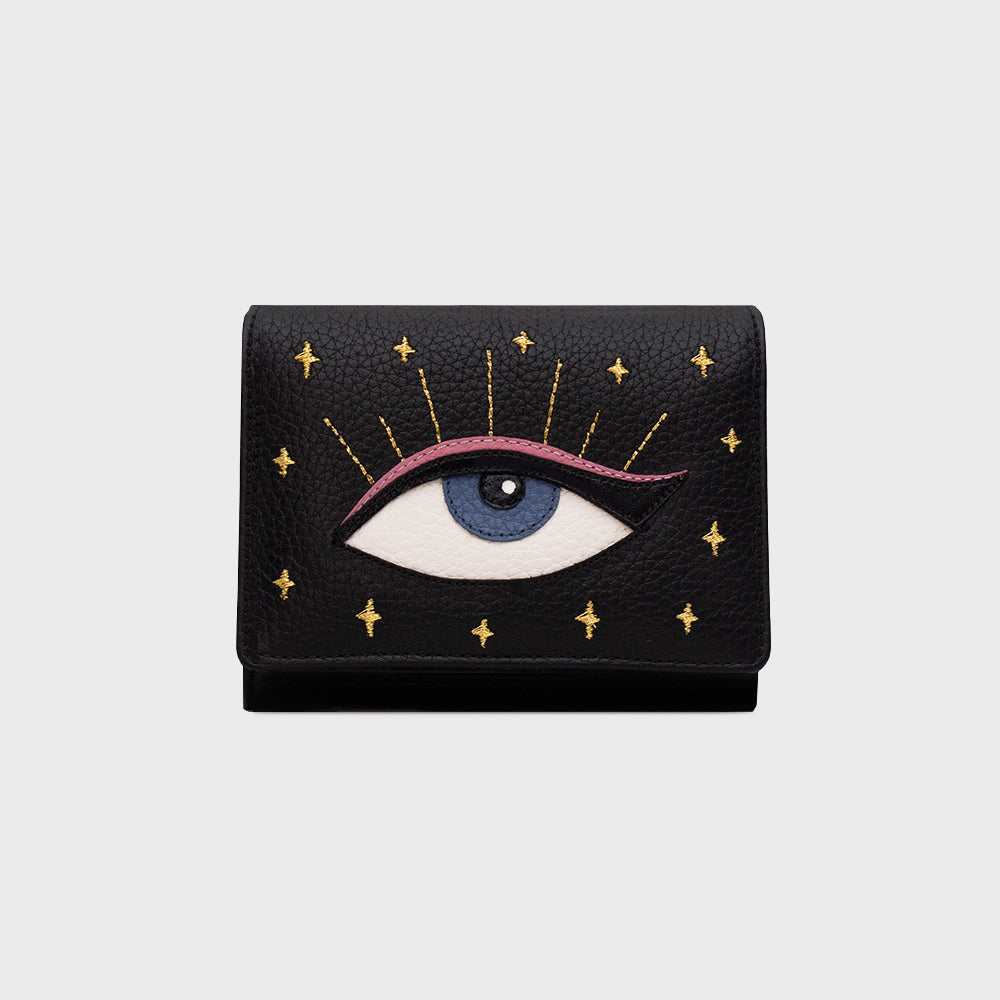 B LUCKY EYE BLACK WALLET
