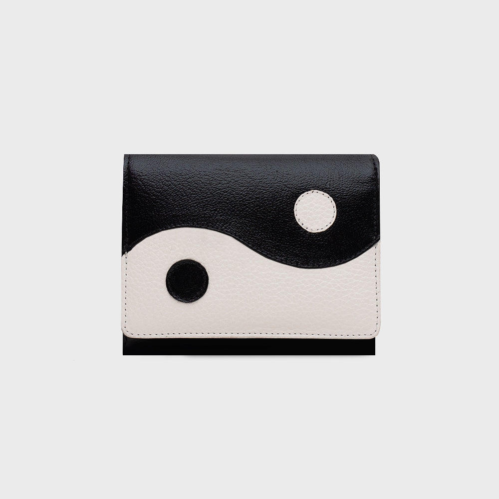 B LUCKY YIN YANG BLACK BONE WALLET