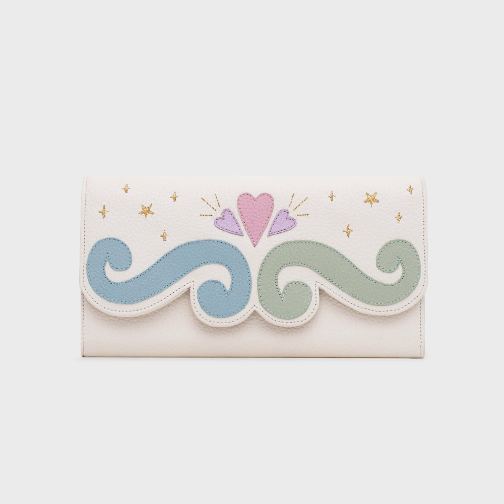BILLETERA LARGA LUCKY HEARTS HUESO