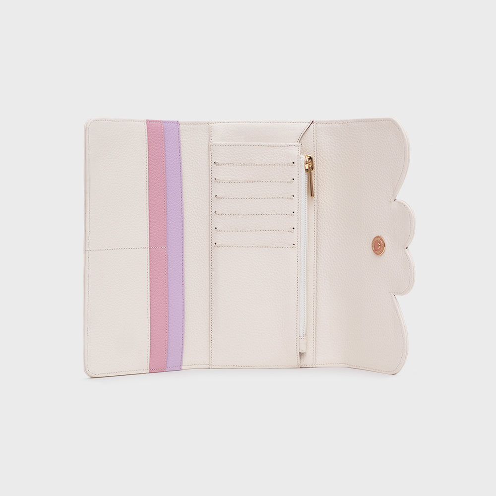 BILLETERA LARGA LUCKY HEARTS HUESO