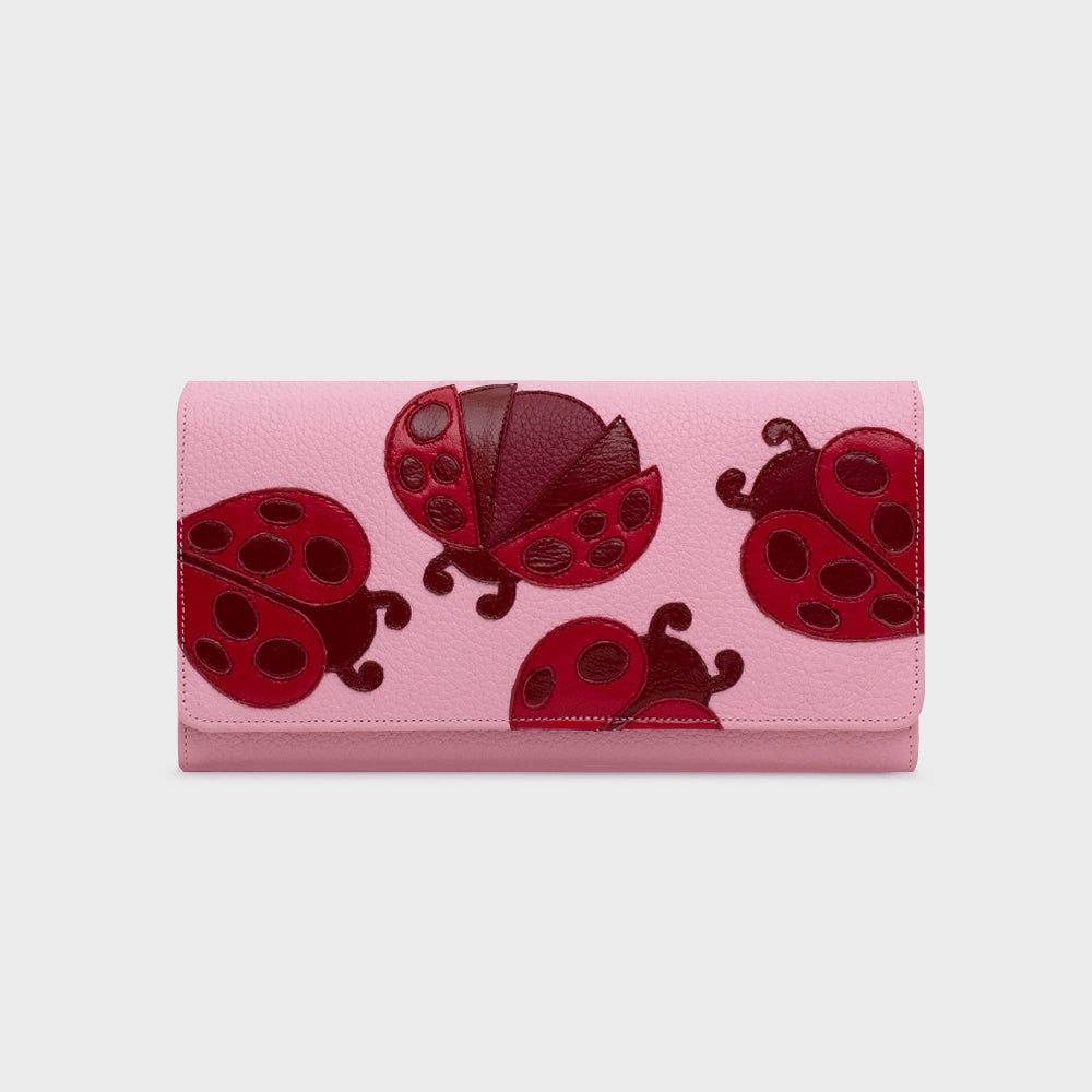 LUCKY LADYBUG PINK LONG WALLET