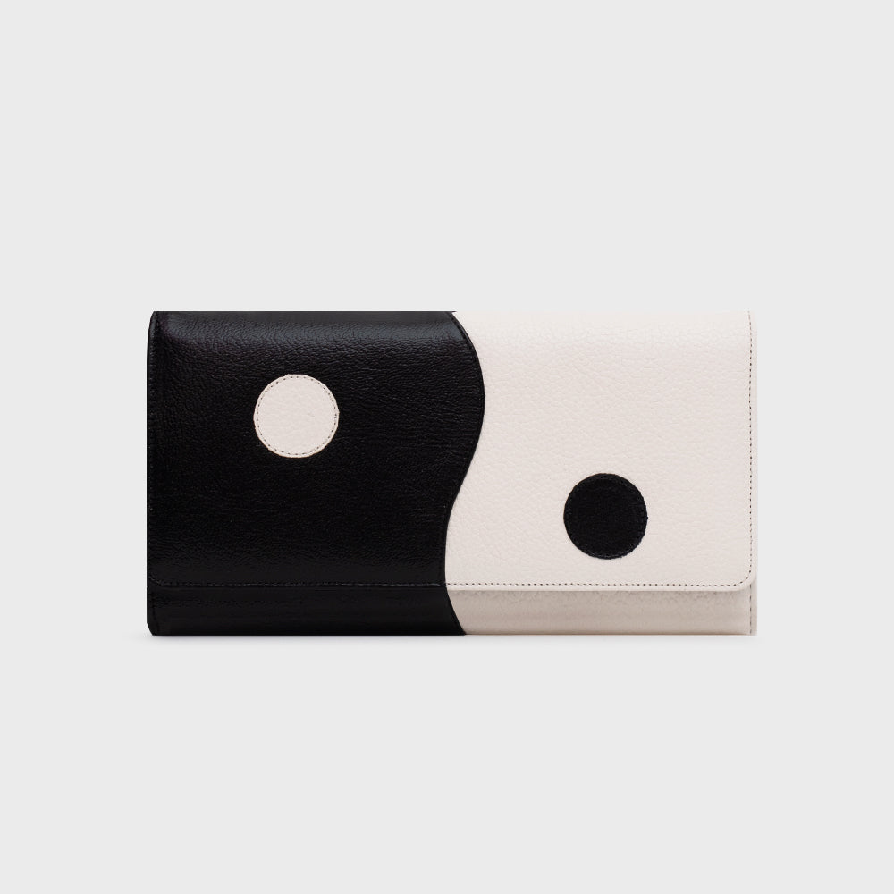 LUCKY YIN YANG BLACK BONE LONG WALLET