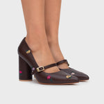 Load image into Gallery viewer, BROWN BLOSSOM PUMP
