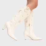 Cargue la imagen en el visor de la galería, BOTA ALTA MIDNIGHT COWGIRL HUESO
