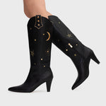 Cargue la imagen en el visor de la galería, BOTA ALTA MIDNIGHT COWGIRL NEGRO
