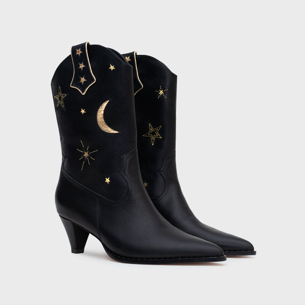 MIDNIGHT COWGIRL BLACK MEDIUM BOOT