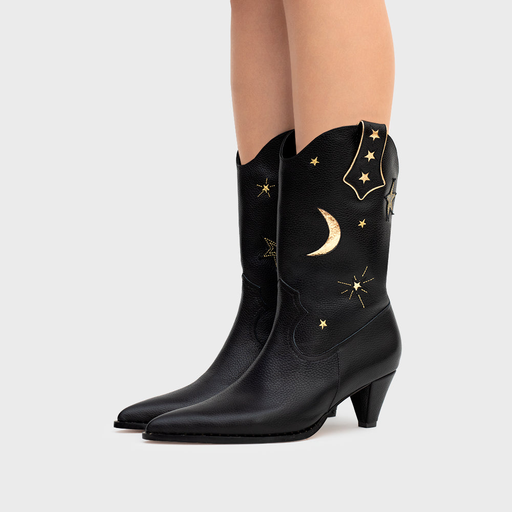 MIDNIGHT COWGIRL BLACK MEDIUM BOOT