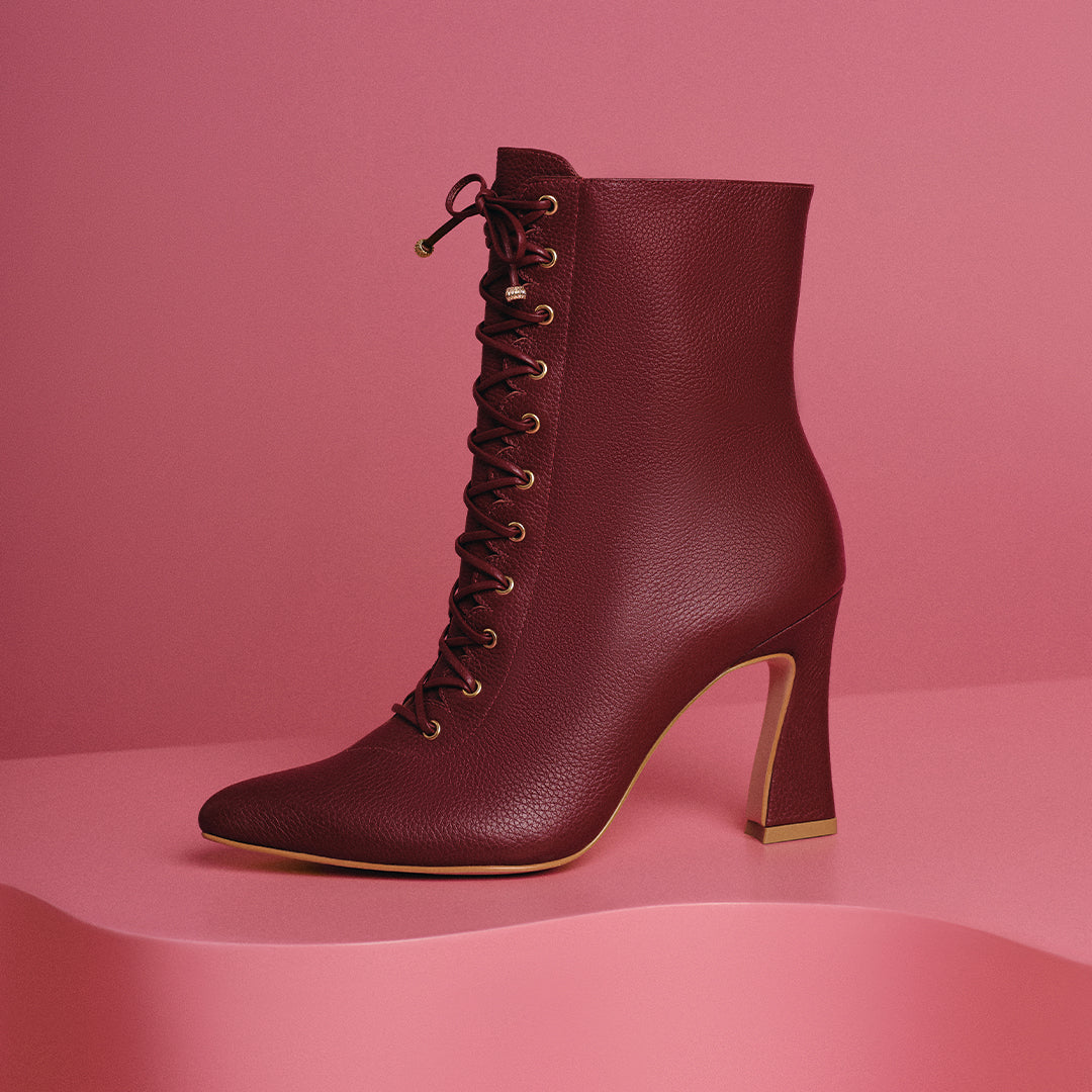 AMARA BURGUNDY ANKLE BOOT
