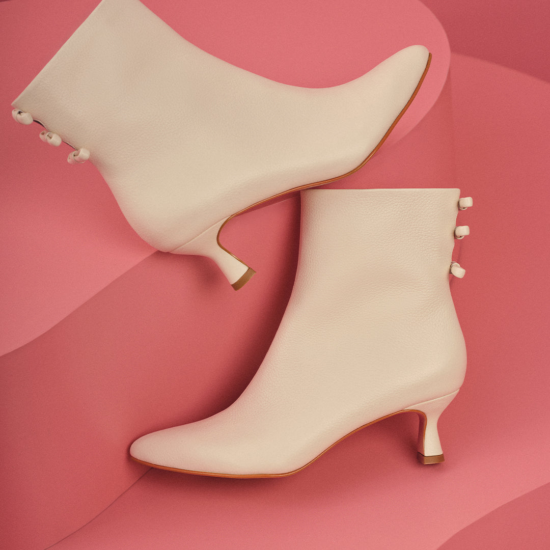 Lucille Midi Ankle Boot Ivory