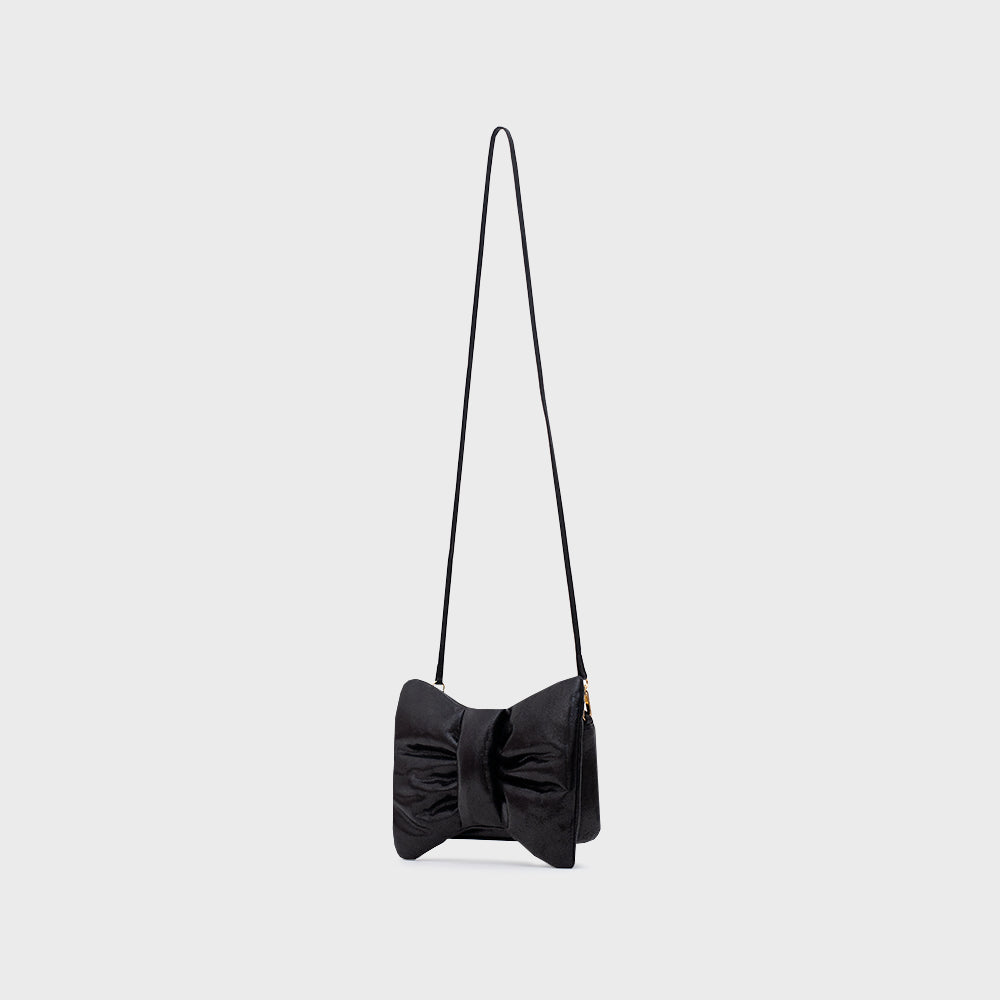 MINI BOW BAG NEGRO BRILLANTE