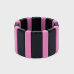 Cargue la imagen en el visor de la galería, BRAZALETE ROMA NEGRO ROSA PASTEL
