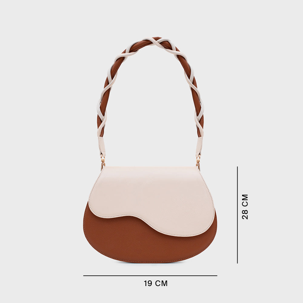 TINA CLAM BAG COBRE