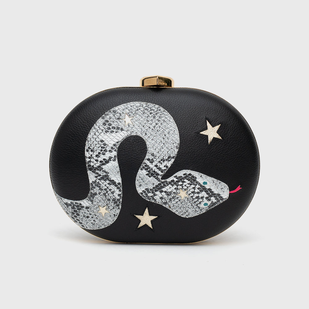 ANACONDA STARS CLUTCH BLACK