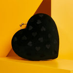 Load image into Gallery viewer, BLACK NISHA HEART CLUTCH

