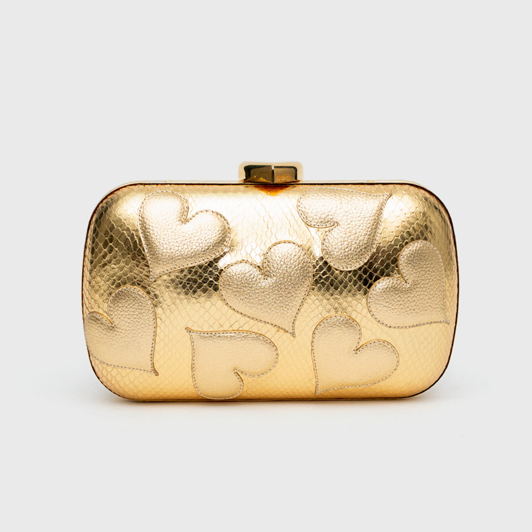 ROSALIE GOLDEN PILLBOX CLUTCH