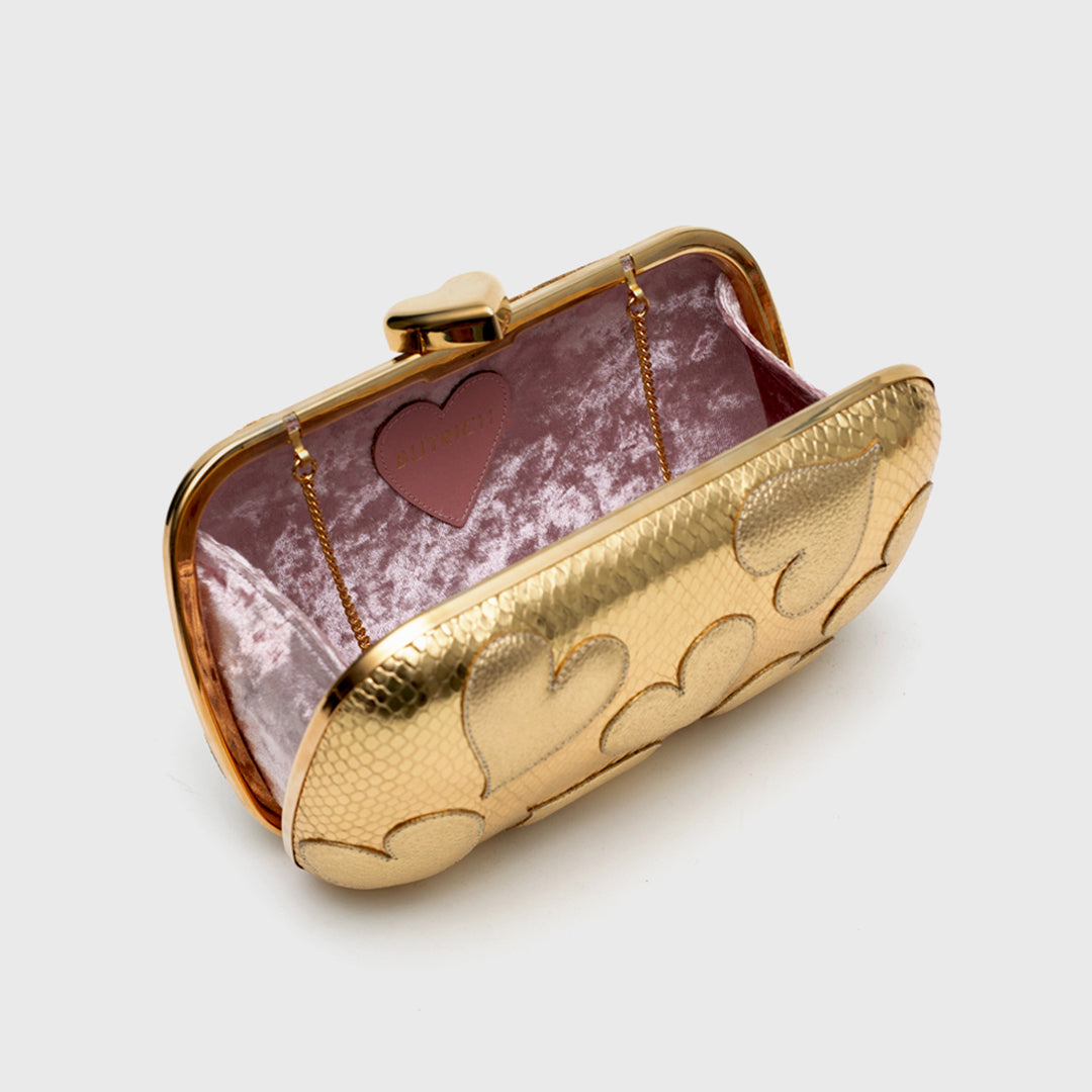 ROSALIE GOLDEN PILLBOX CLUTCH