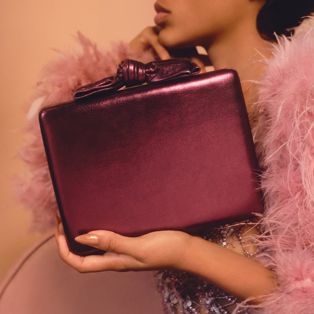 RAISA BURGUNDY CLUTCH