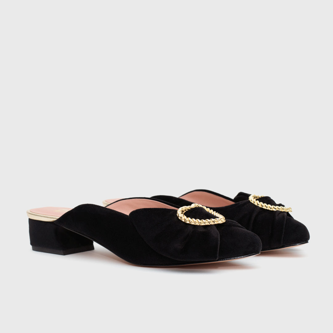 DARCIA MULE FLAT BLACK