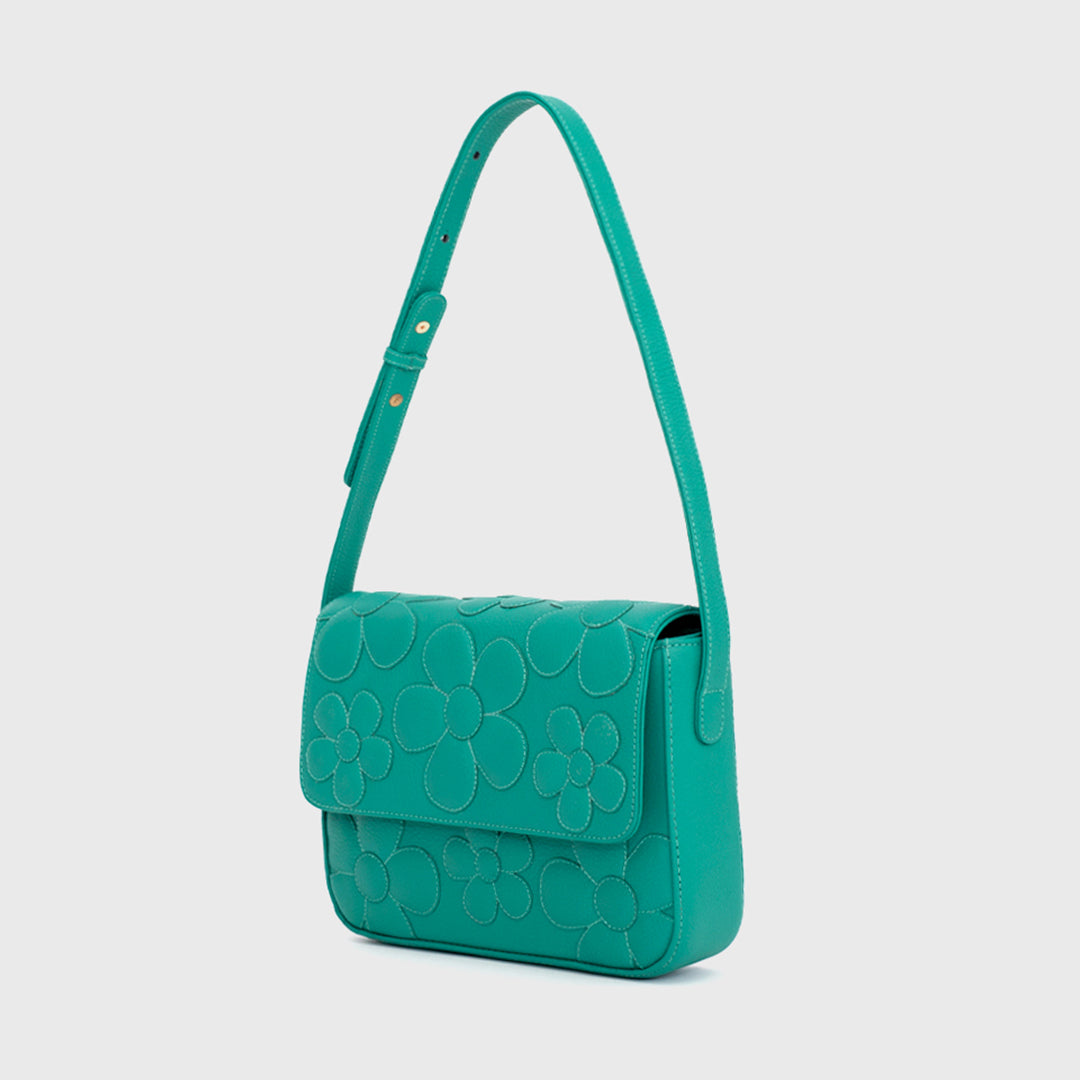 FANCY FLOWER FLAP BAG VERDE