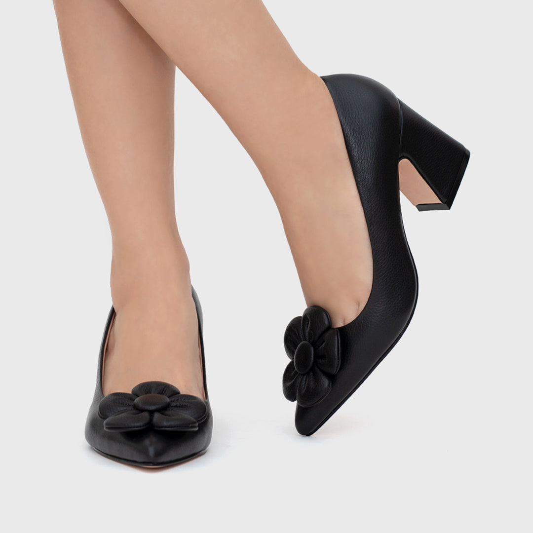 FANCY FLOWER PUMP NEGRO