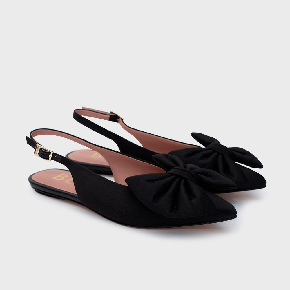 FEDERICA FLAT SLINGBACK NEGRO