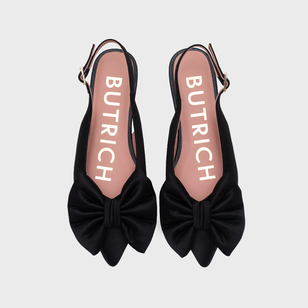 FEDERICA FLAT SLINGBACK NEGRO