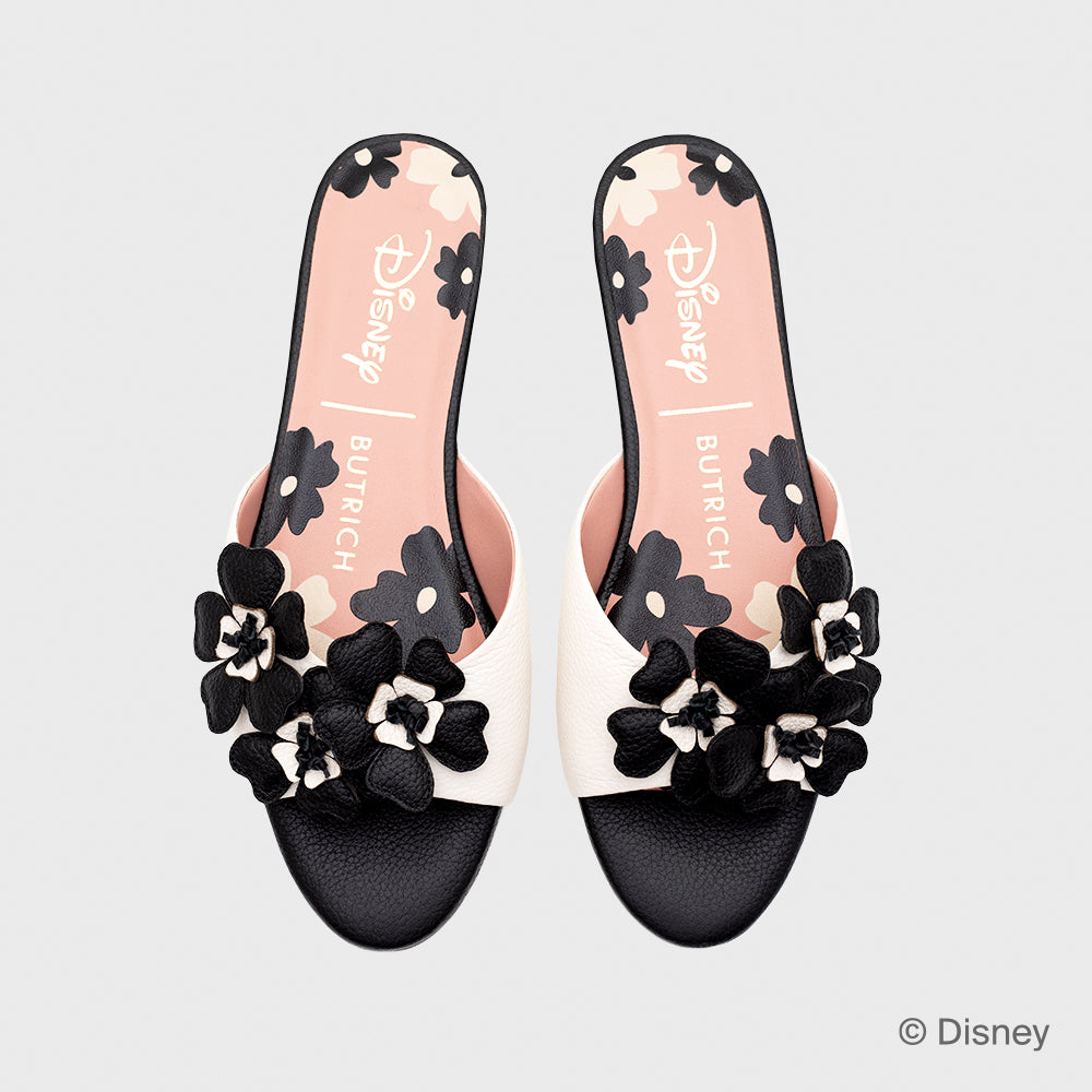 FLOWER FLAT HUESO NEGRO