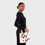 ANACONDA SQUARE TOTE BAG IVORY