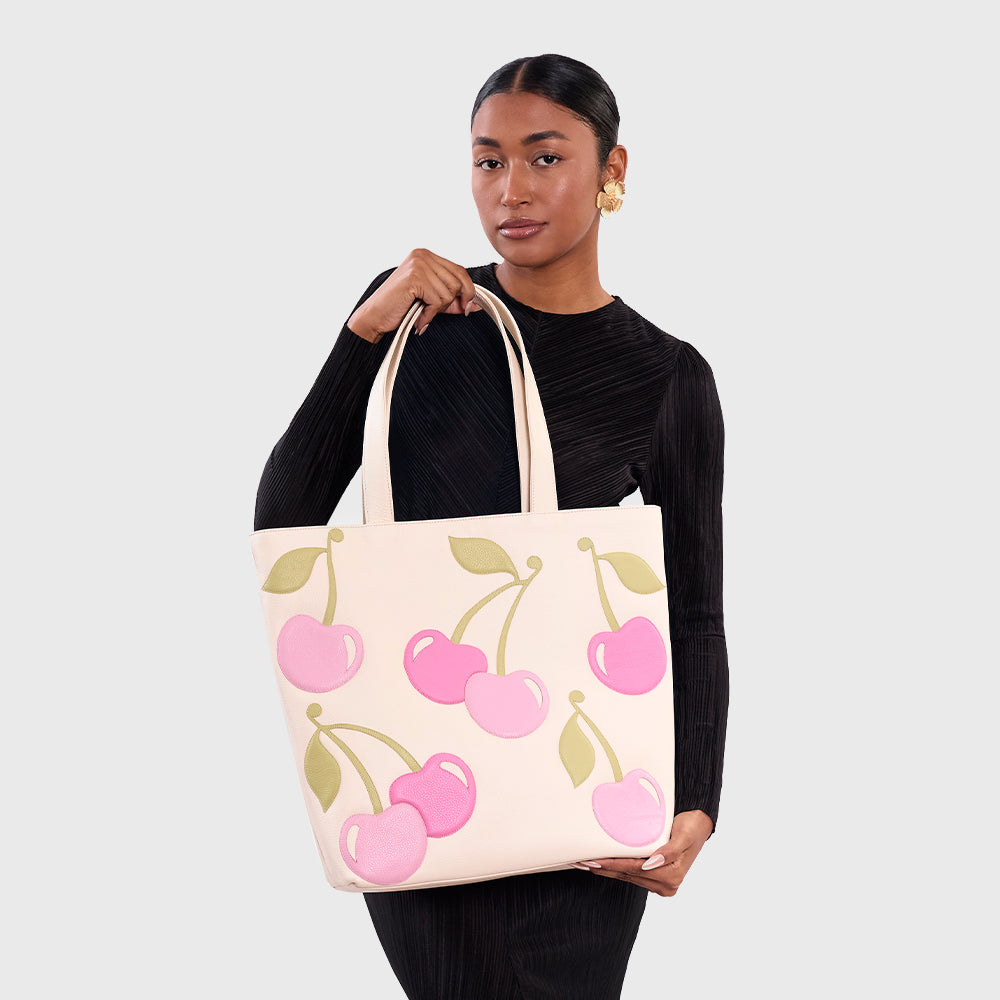 TOTE BAG CHERRY HUESO