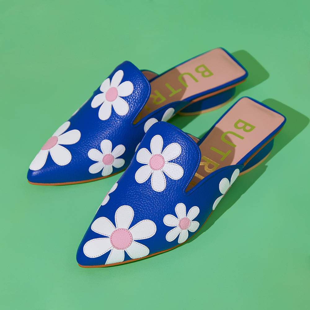 FREDA MULE FLAT BLUE